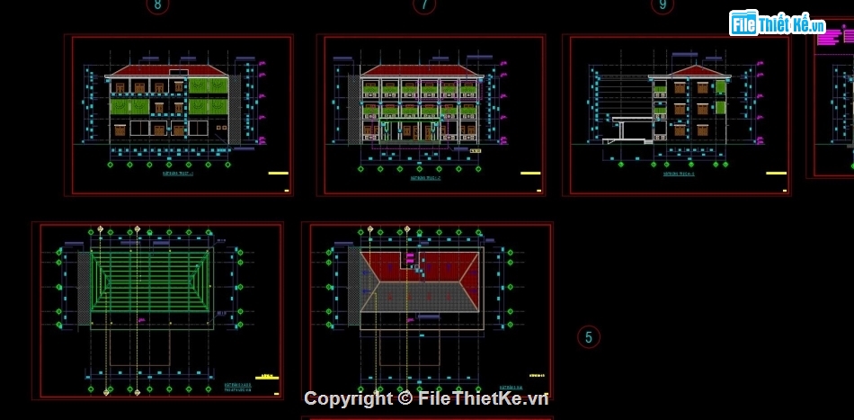 autocad trường mầm non,Cad trường mầm non 13.2x21.6m,Thiết kế trường mầm non,file cad trường mầm non,Trường mầm non 13.2x21.6m